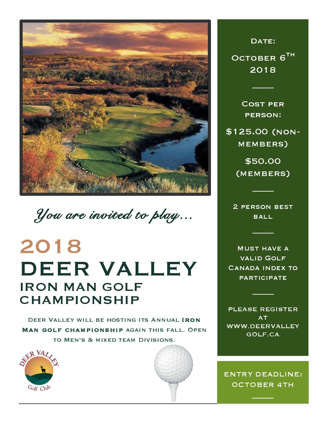 Iron Man Golf Tournament October 6th - Image 1