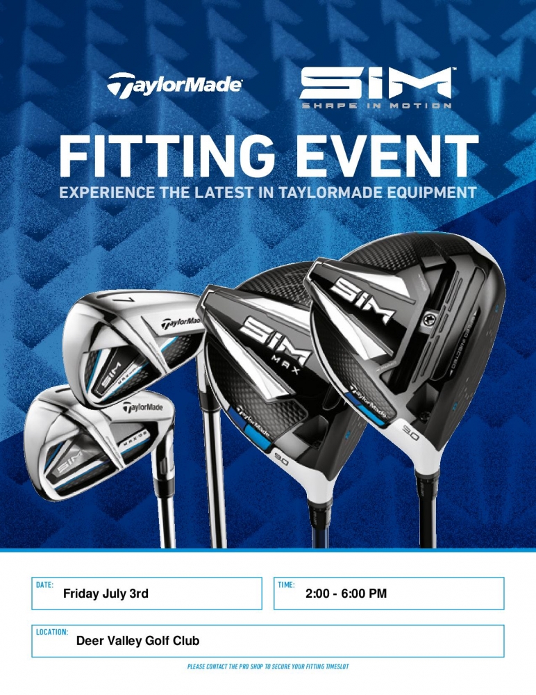 Taylormade Fit Day Friday July 3rd