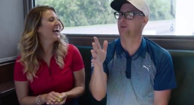 Mark Crossfield Visits the Callaway Tour Truck at Augusta