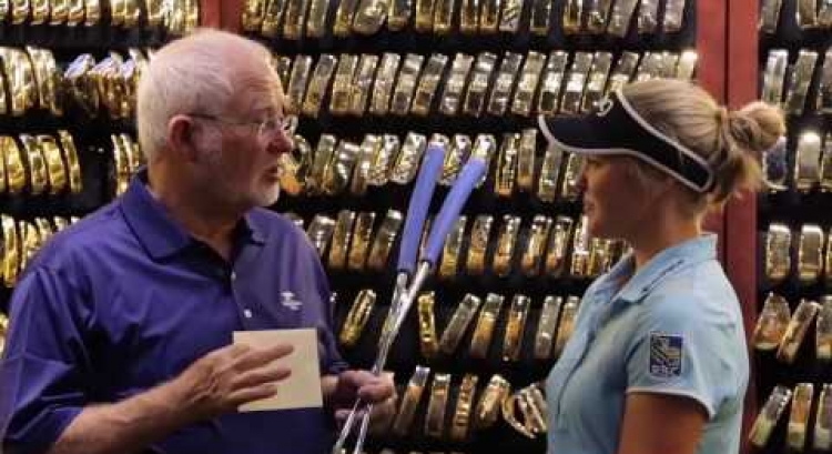 PING Pro Brooke Henderson Visits PING Gold Putter Vault